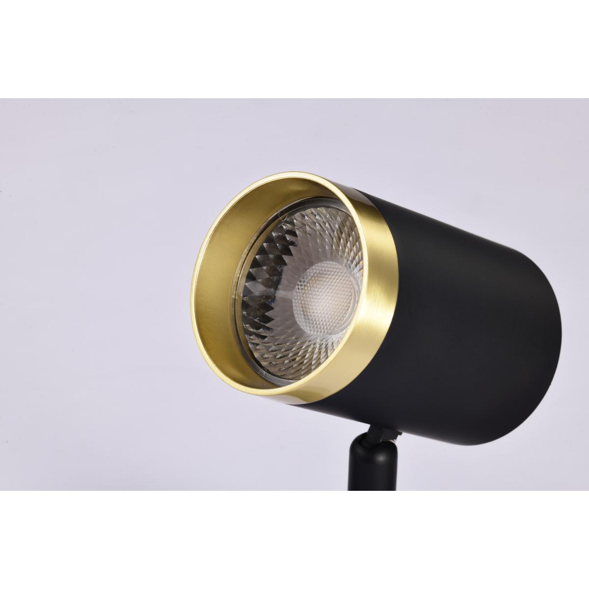 LED Small Cylinder Halo Track Head 12W 1000 Lumens 3000K, 24°, Black & Brass - Bees Lighting