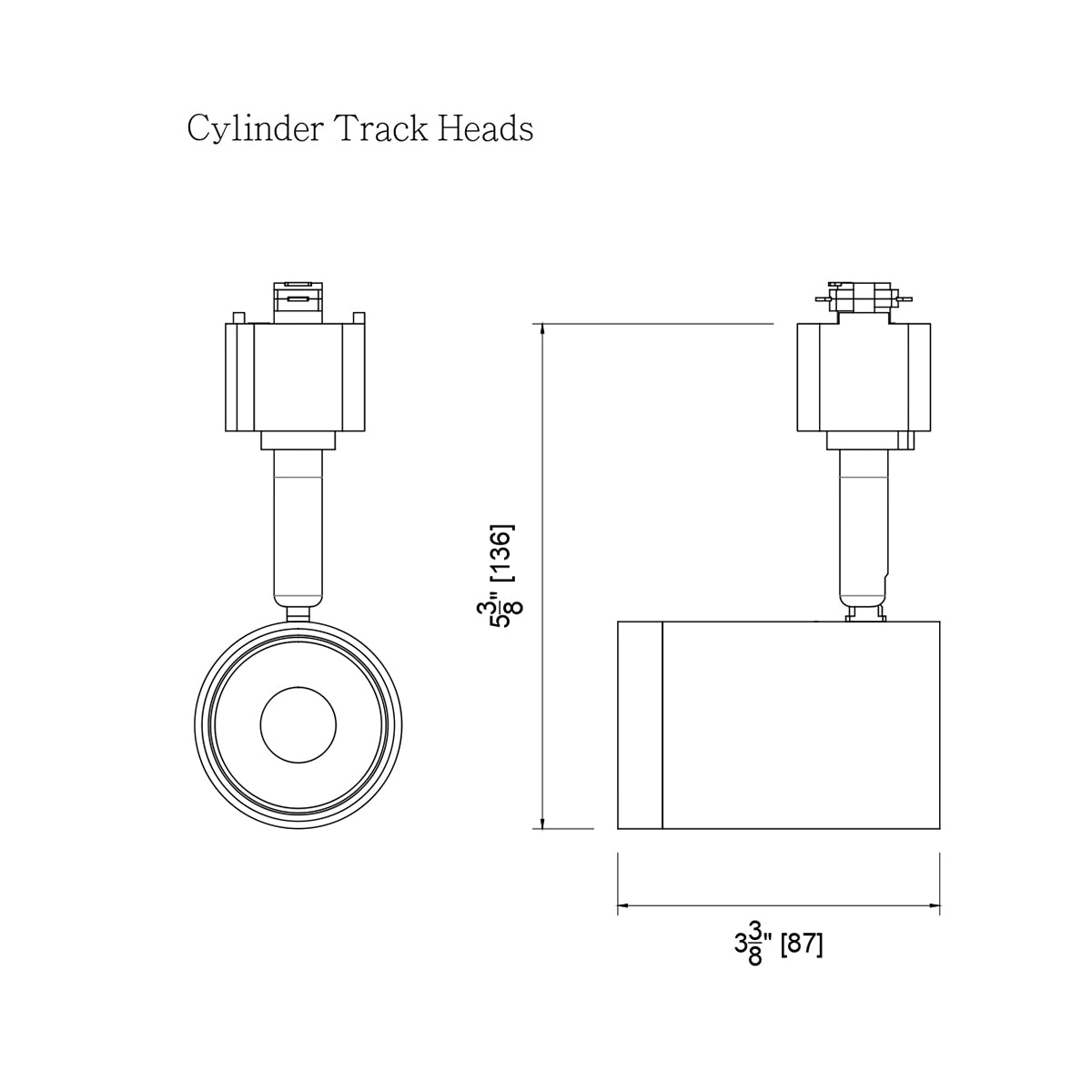 LED Small Cylinder Halo Track Head 12W 1000 Lumens 3000K, 24°, Black & Brass - Bees Lighting