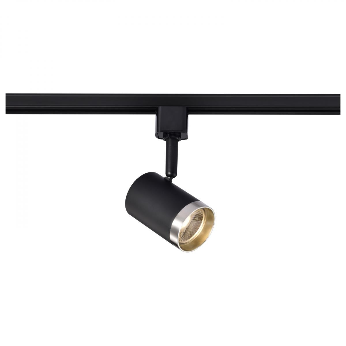 LED Small Cylinder Halo Track Head 12W 1000 Lumens 3000K, 24°, Black & Nickel - Bees Lighting