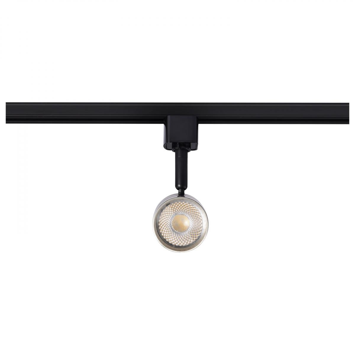 LED Small Cylinder Halo Track Head 12W 1000 Lumens 3000K, 24°, Black & Nickel - Bees Lighting