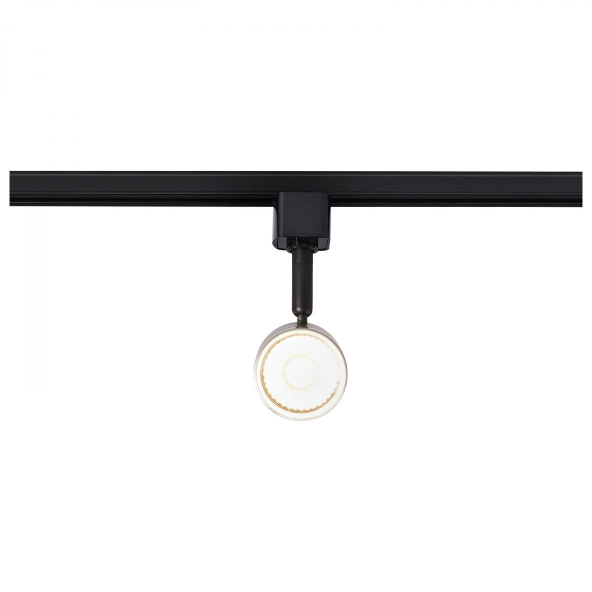LED Small Cylinder Halo Track Head 12W 1000 Lumens 3000K, 24°, Black & Nickel - Bees Lighting
