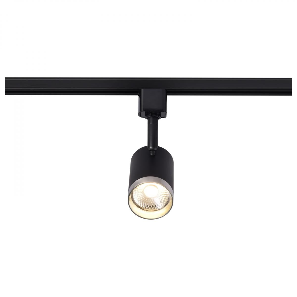 LED Small Cylinder Halo Track Head 12W 1000 Lumens 3000K, 24°, Black & Nickel - Bees Lighting