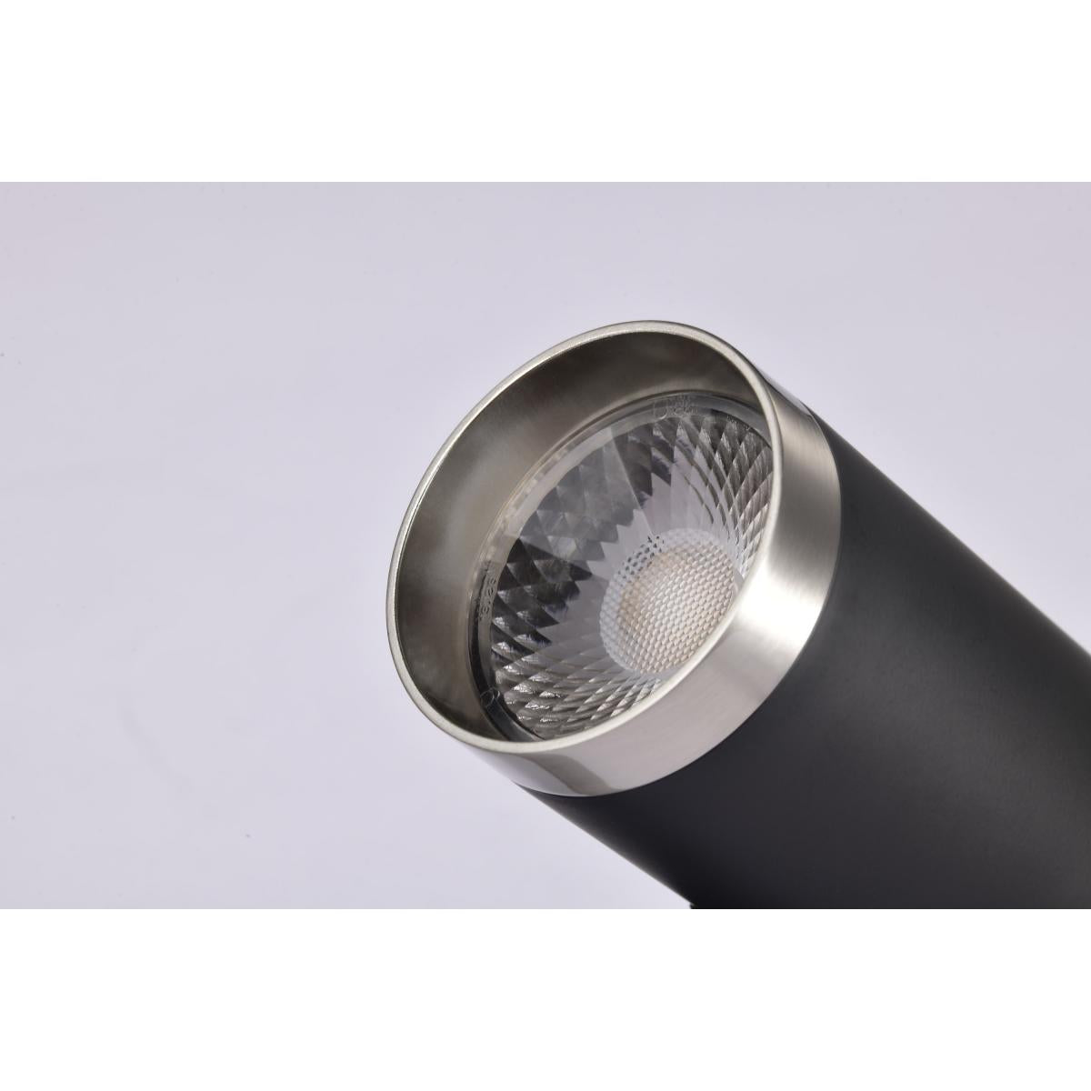 LED Small Cylinder Halo Track Head 12W 1000 Lumens 3000K, 24°, Black & Nickel - Bees Lighting