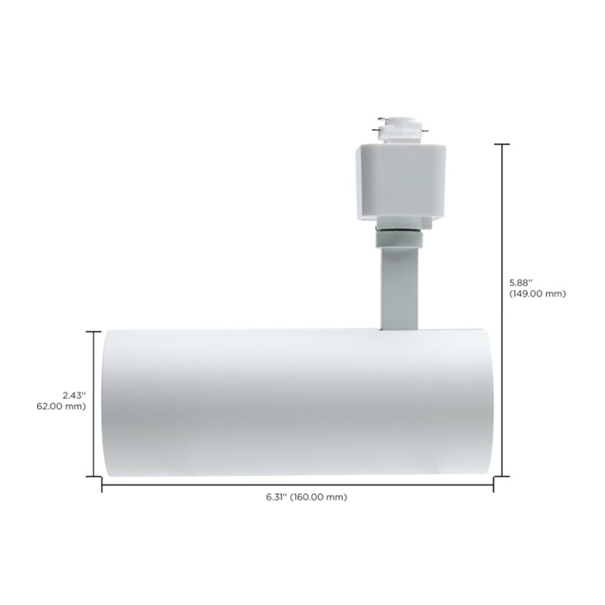 LED Track Head Adjustable Cylinder 20W 1400 Lumens, Selectable CCT, Halo, 36°, White - Bees Lighting