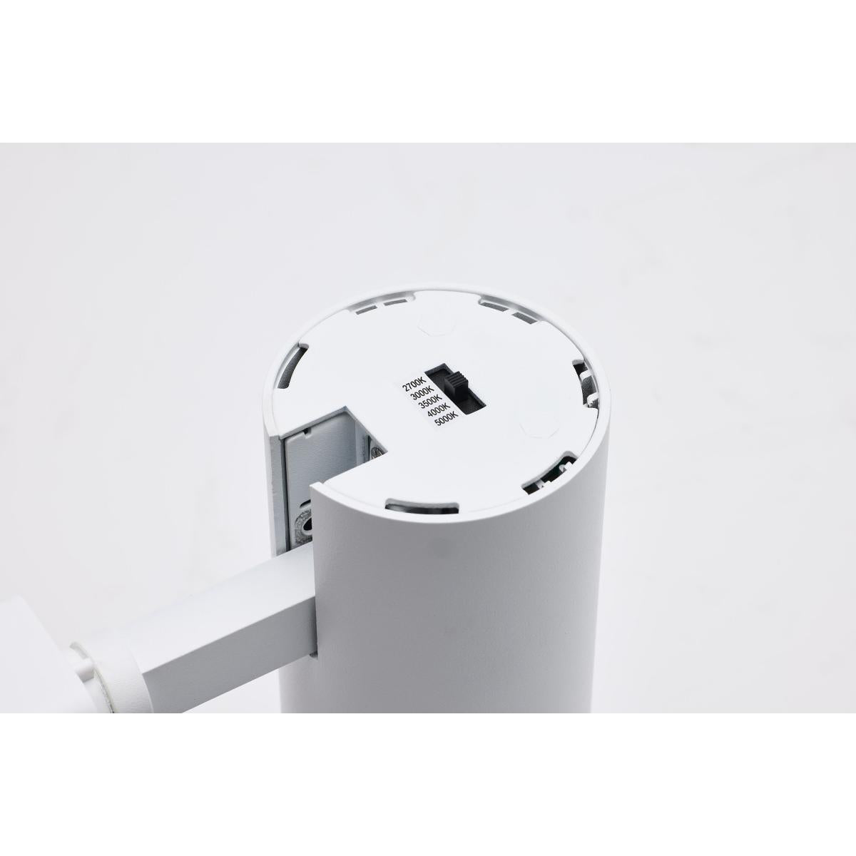 LED Track Head Adjustable Cylinder 30W 2100 Lumens, Selectable CCT, Halo, 48°, White - Bees Lighting