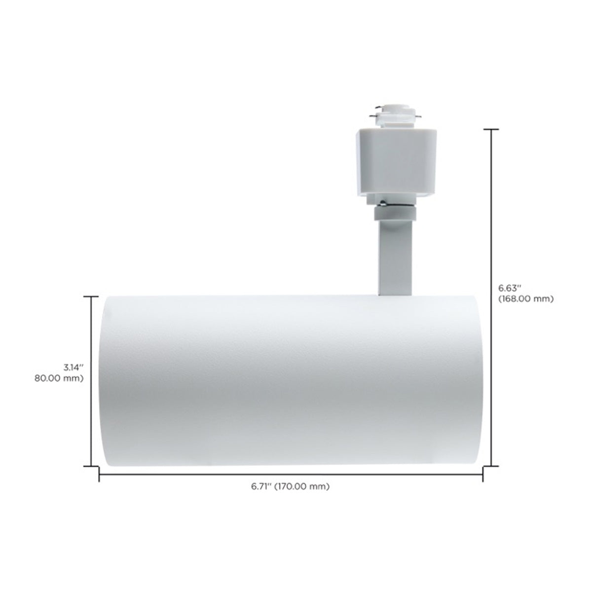 LED Track Head Adjustable Cylinder 30W 2100 Lumens, Selectable CCT, Halo, 48°, White - Bees Lighting