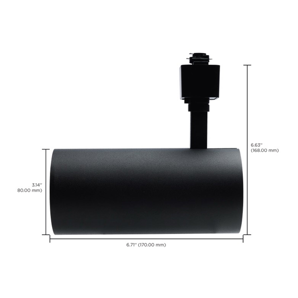 LED Track Head Adjustable Cylinder 30W 2100 Lumens, Selectable CCT, Halo, 48°, Black - Bees Lighting