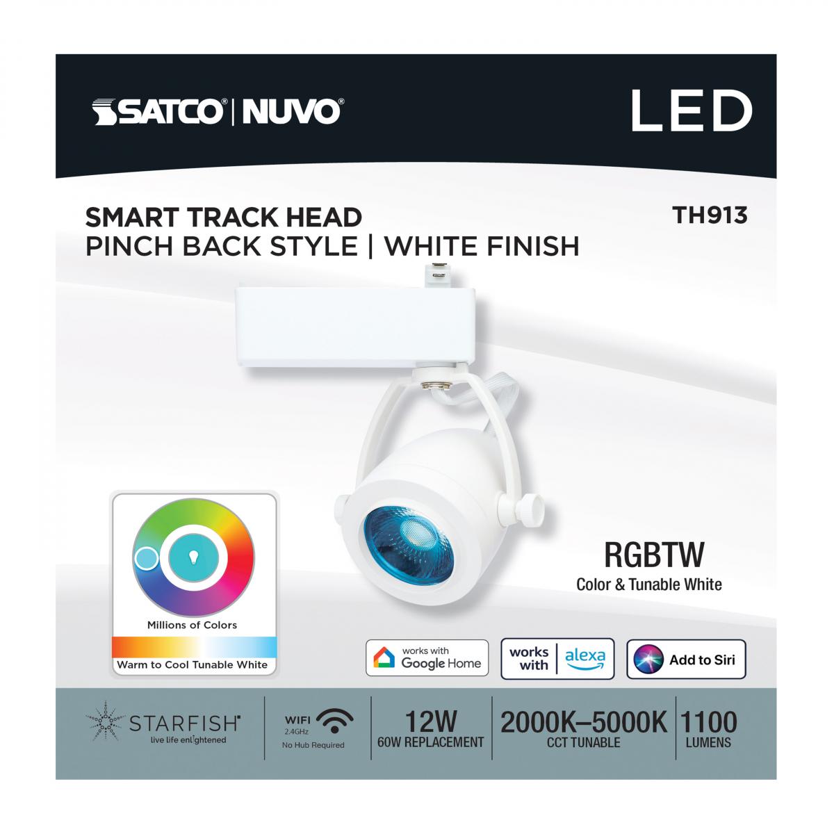 SATCO|NUVO Smart Pinch Back Track Head RGBTW - Bees Lighting