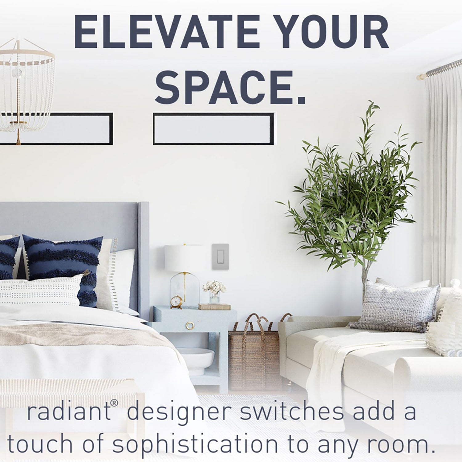 radiant 3-Way Rocker Light Switch, 15-Amp, 120V, Gray - Bees Lighting