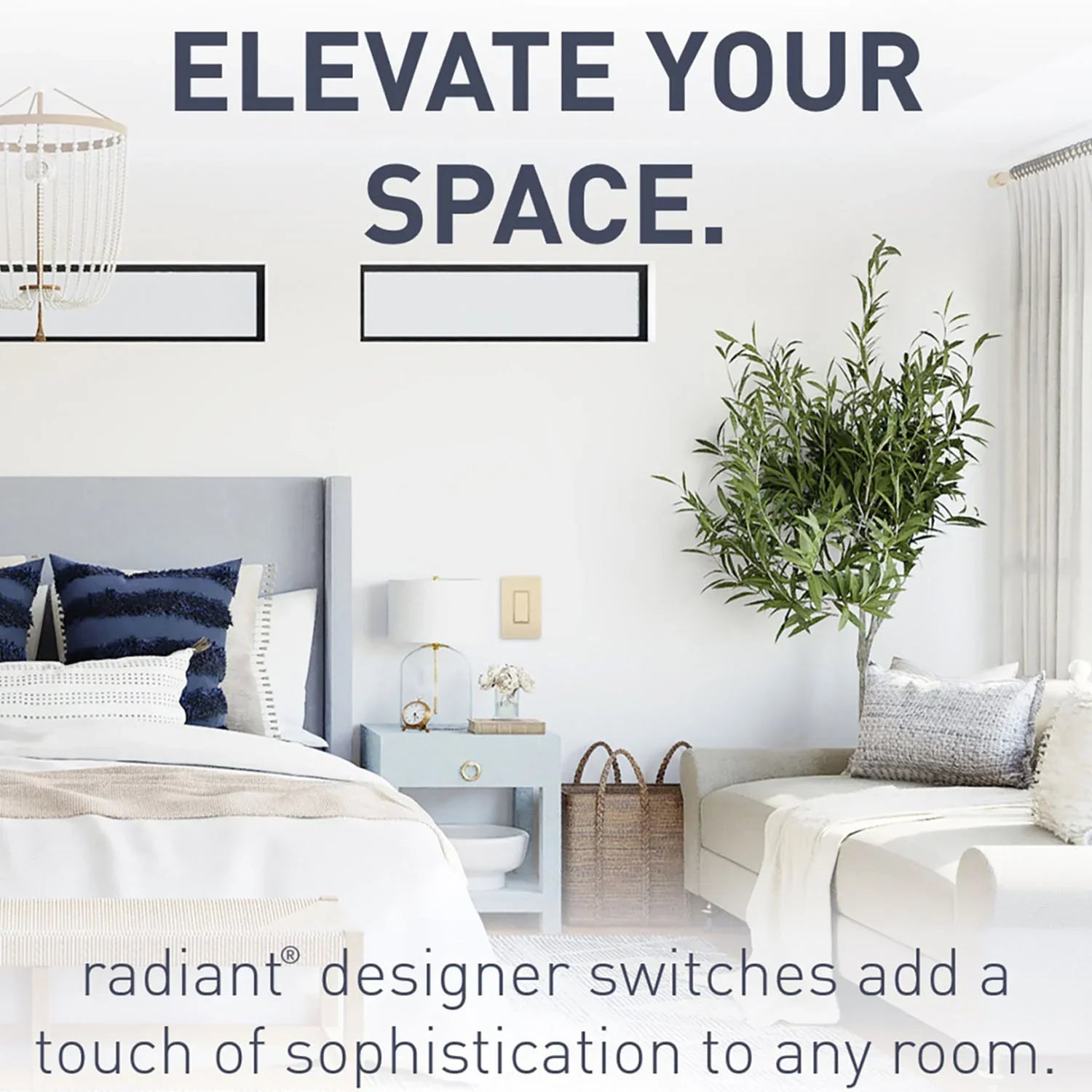 radiant 4-Way Rocker Light Switch, 15-Amp, 120V, Ivory - Bees Lighting