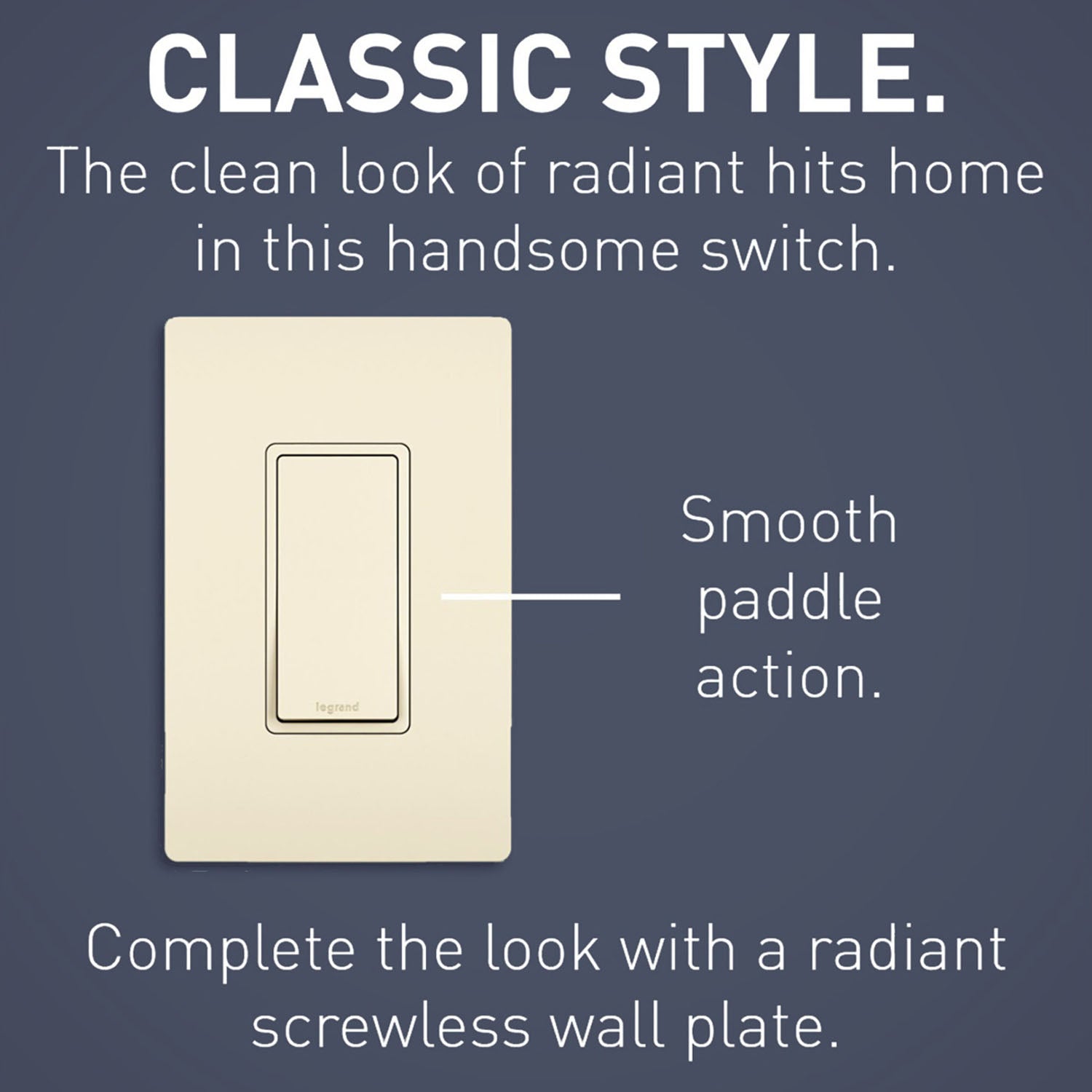 radiant Single-Pole Rocker Light Switch, 15-Amp, 120V, Light Almond - Bees Lighting