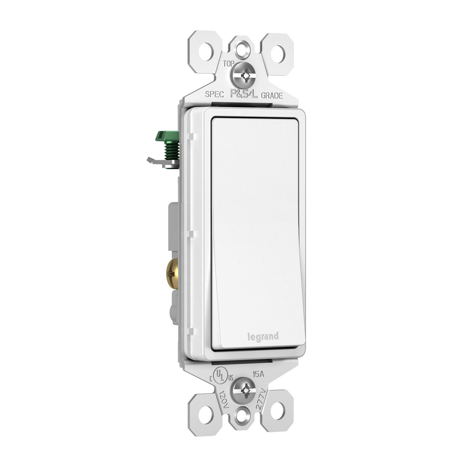 radiant Single-Pole Rocker Light Switch, 15-Amp, 120V, White - Bees Lighting