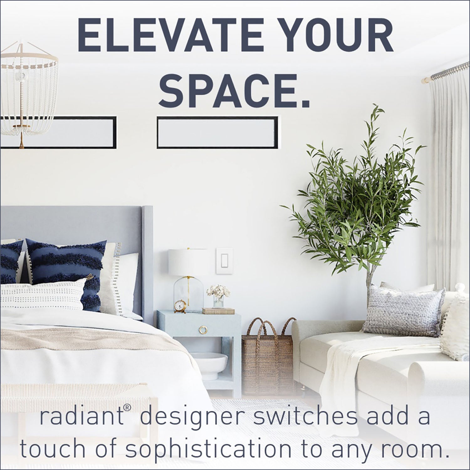 radiant 3-Way Rocker Light Switch, 15-Amp, 120V, White - Bees Lighting
