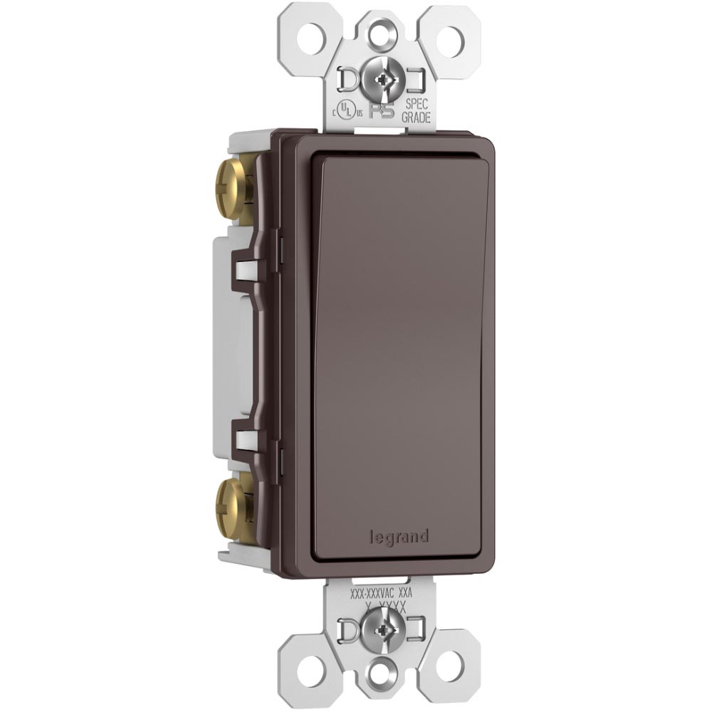 radiant 4-Way Rocker Light Switch, 15-Amp, 120V, Dark Bronze - Bees Lighting