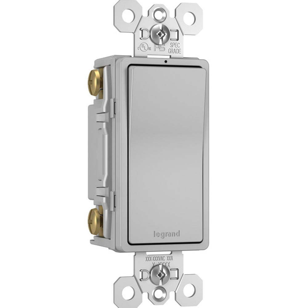 radiant 4-Way Rocker Light Switch, 15-Amp, 120V, Gray - Bees Lighting