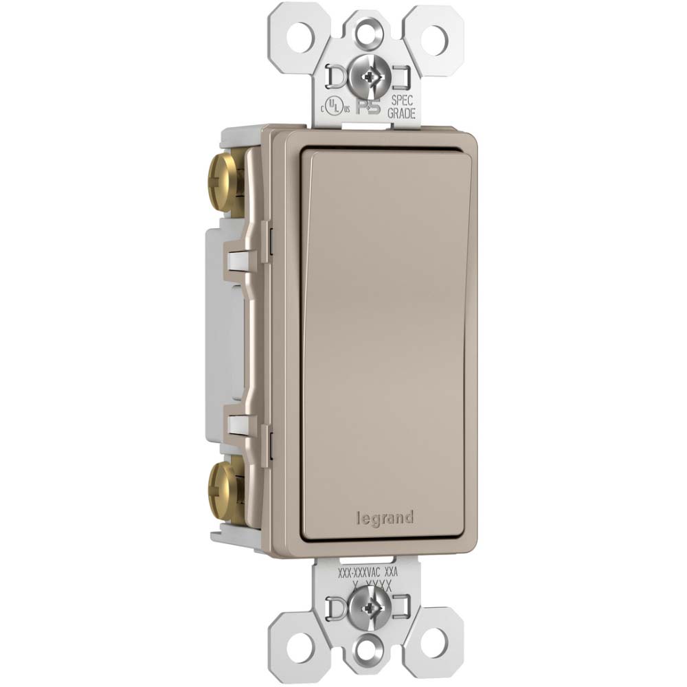 radiant 4-Way Rocker Light Switch, 15-Amp, 120V, Nickel - Bees Lighting