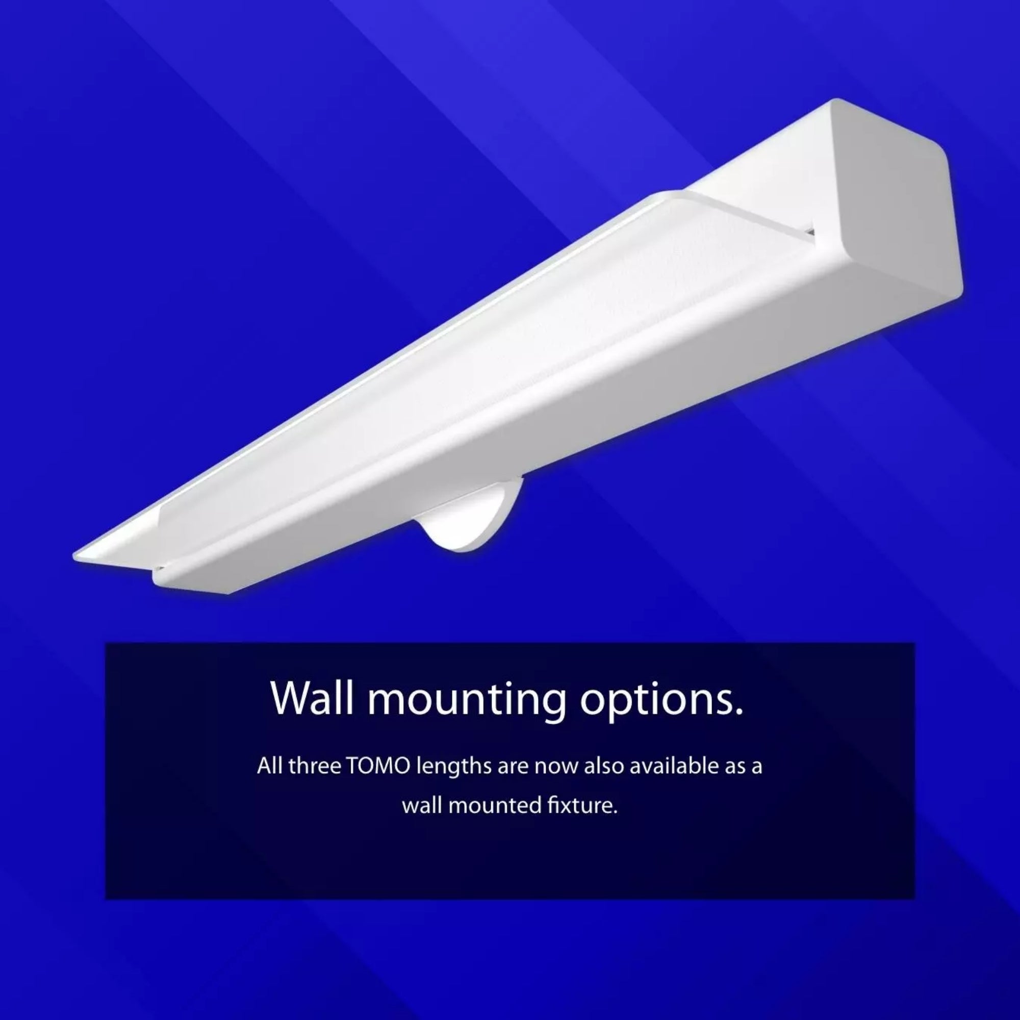 RAB TOMO-2WM - 2ft LED Strip Light Fixture Wall Mount, 24W, 3300 Lumens, Selectable 3000K-5000K CCT, 120-277V