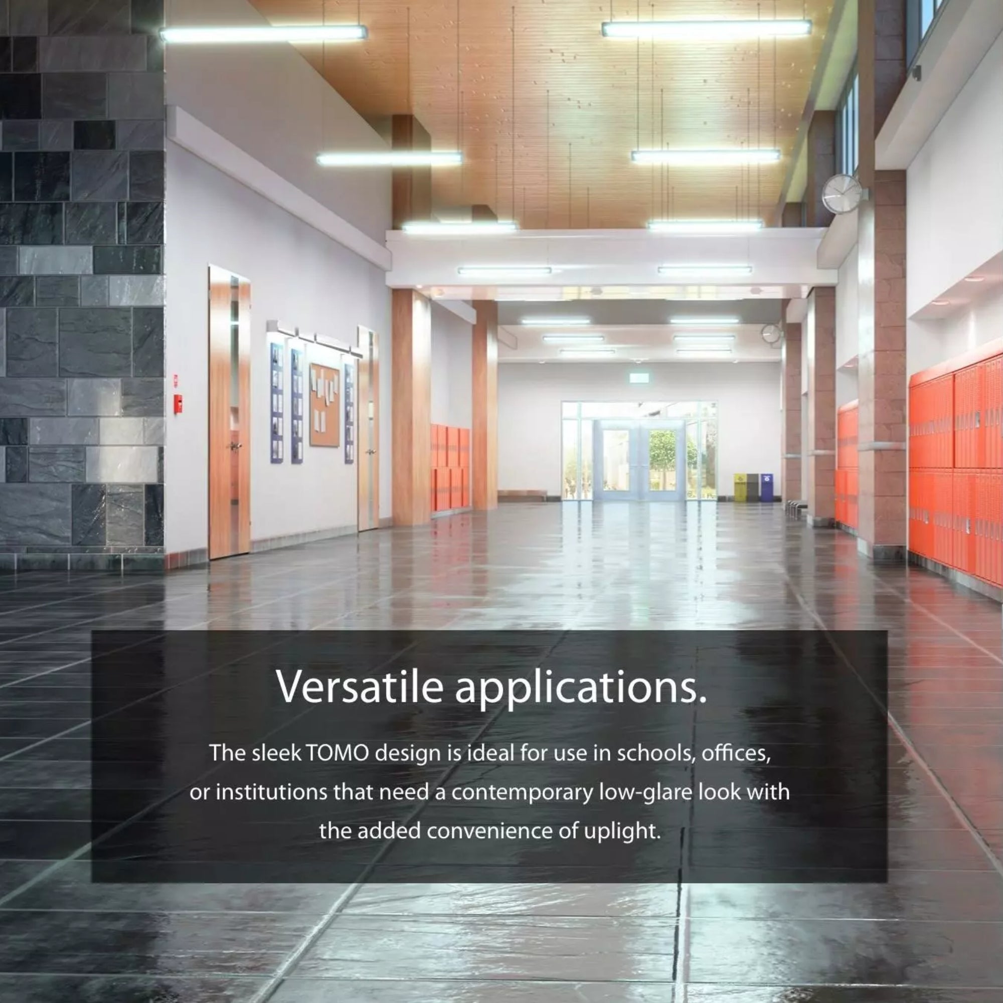 RAB TOMO-4WM - 4ft LED Strip Light Fixture Wall Mount, 48W, 6600 Lumens, Selectable 3000K-5000K CCT, 120-277V