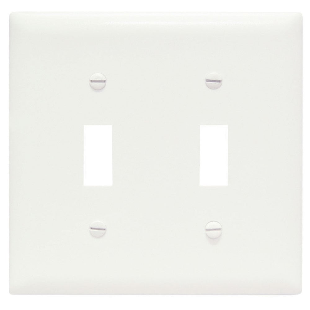 2-Gang Toggle Wall Plate White