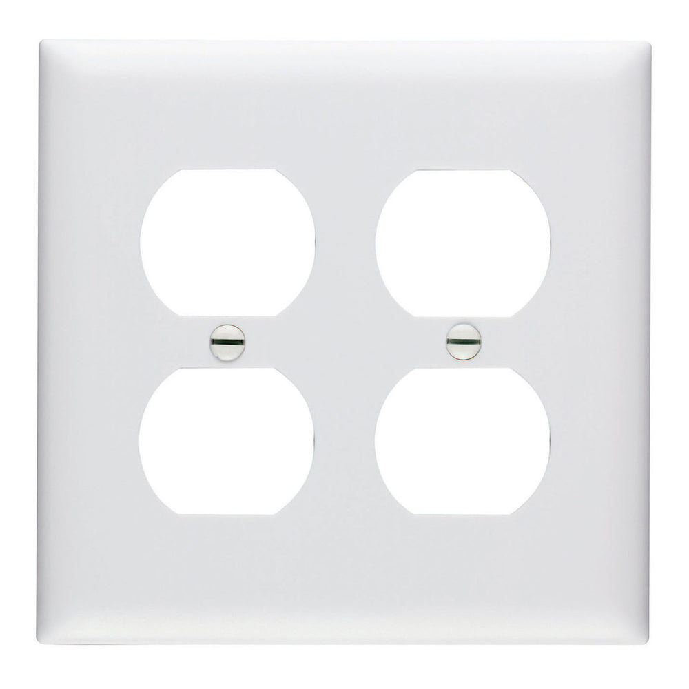 2-Gang Duplex Outlet Wall Plate White