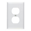 TradeMaster 1-Gang Duplex Receptacle Wall Plate, White - Bees Lighting