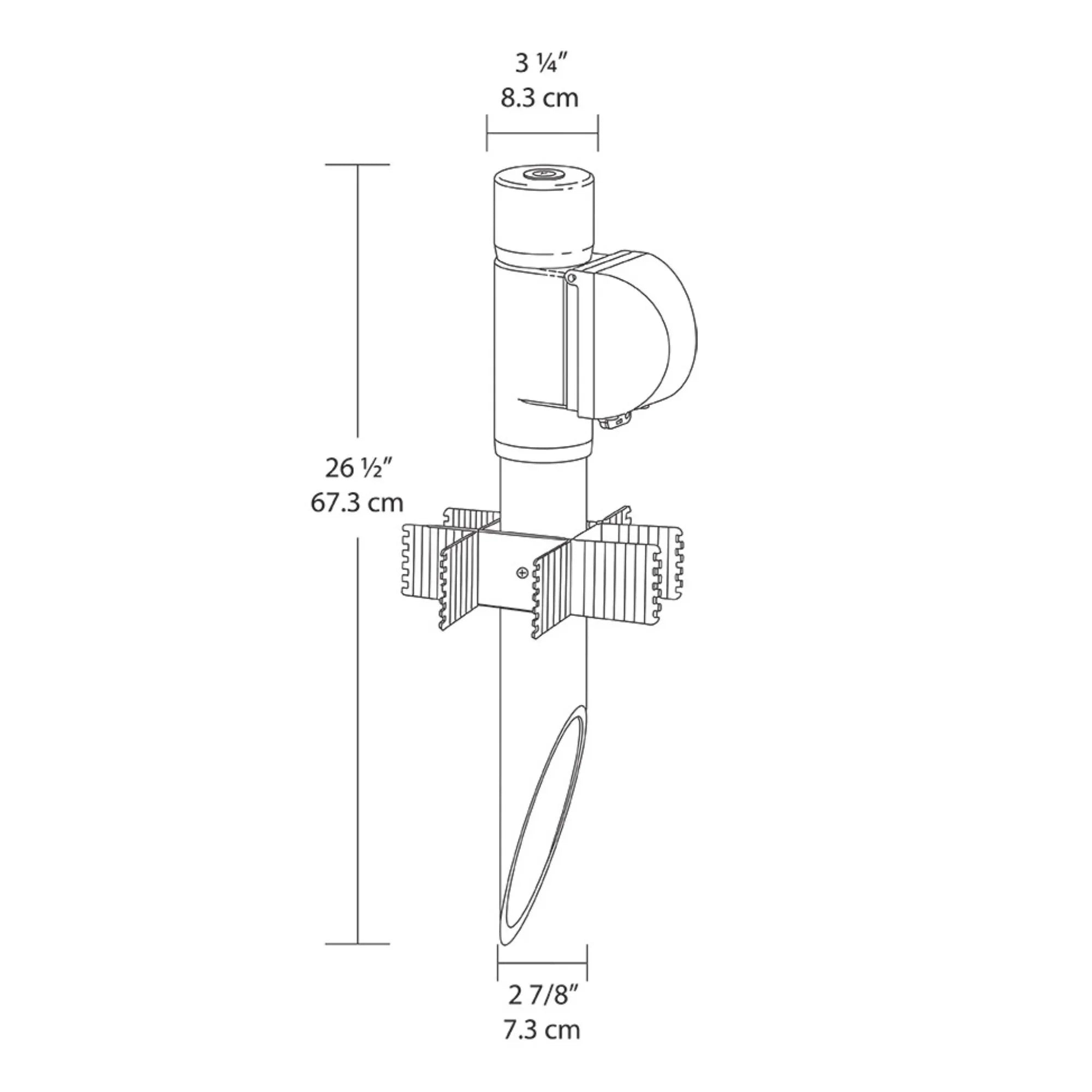 19" PVC Landscape Turtle Mounting Power Post - Black