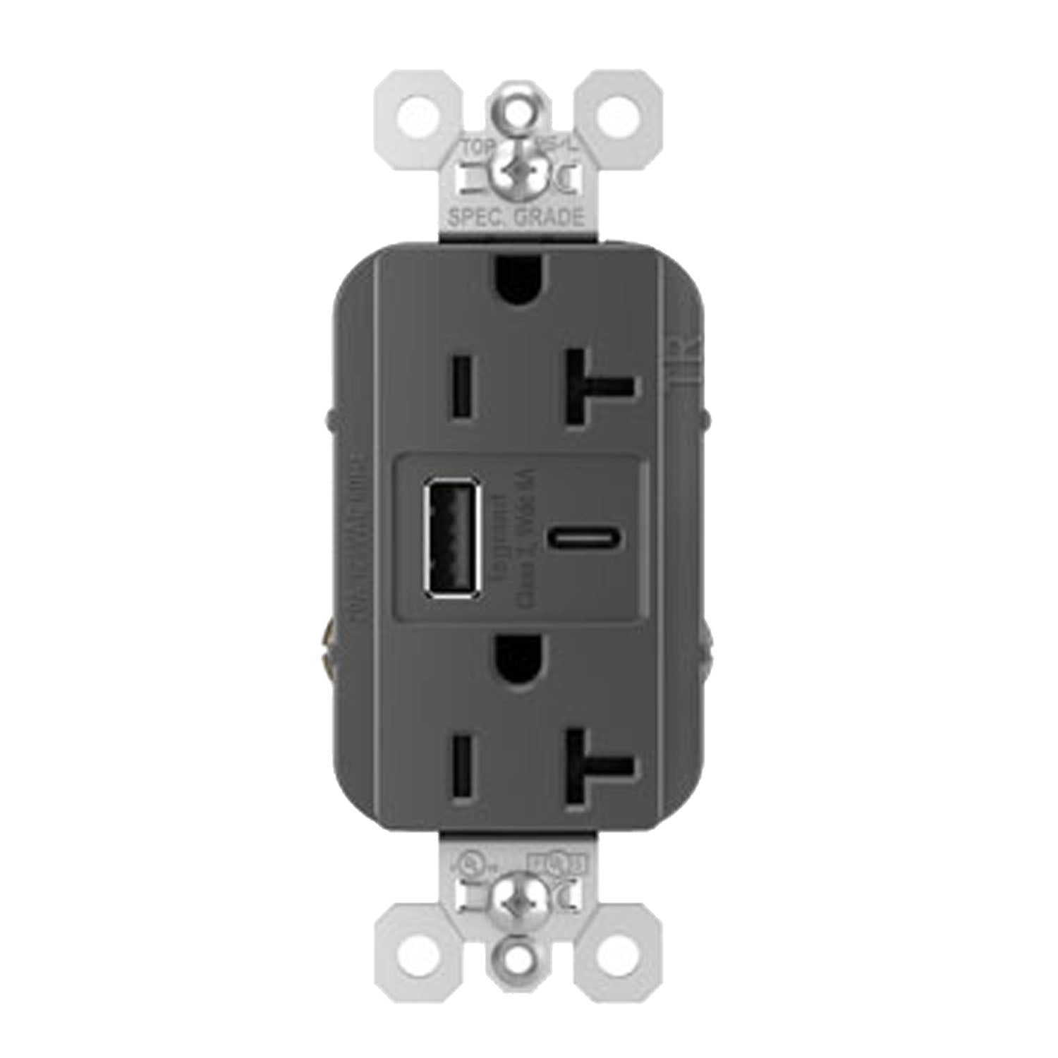 Legrand TR20USBAC6 Tamper Resistant 20A Duplex Receptacle with USB Type A/C - Bees Lighting