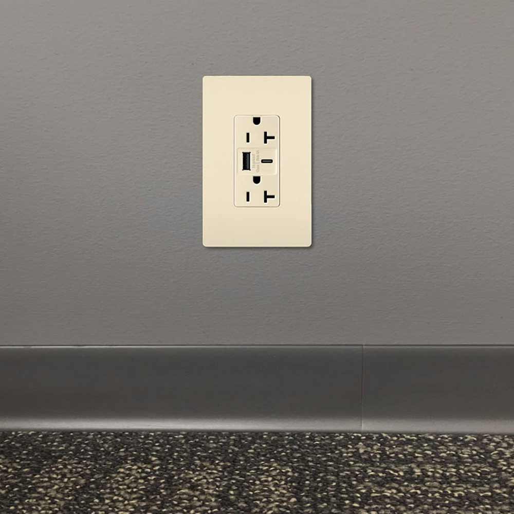 20 Amp Duplex Outlet with 6A USB-A/C Outlet Tamper-Resistant