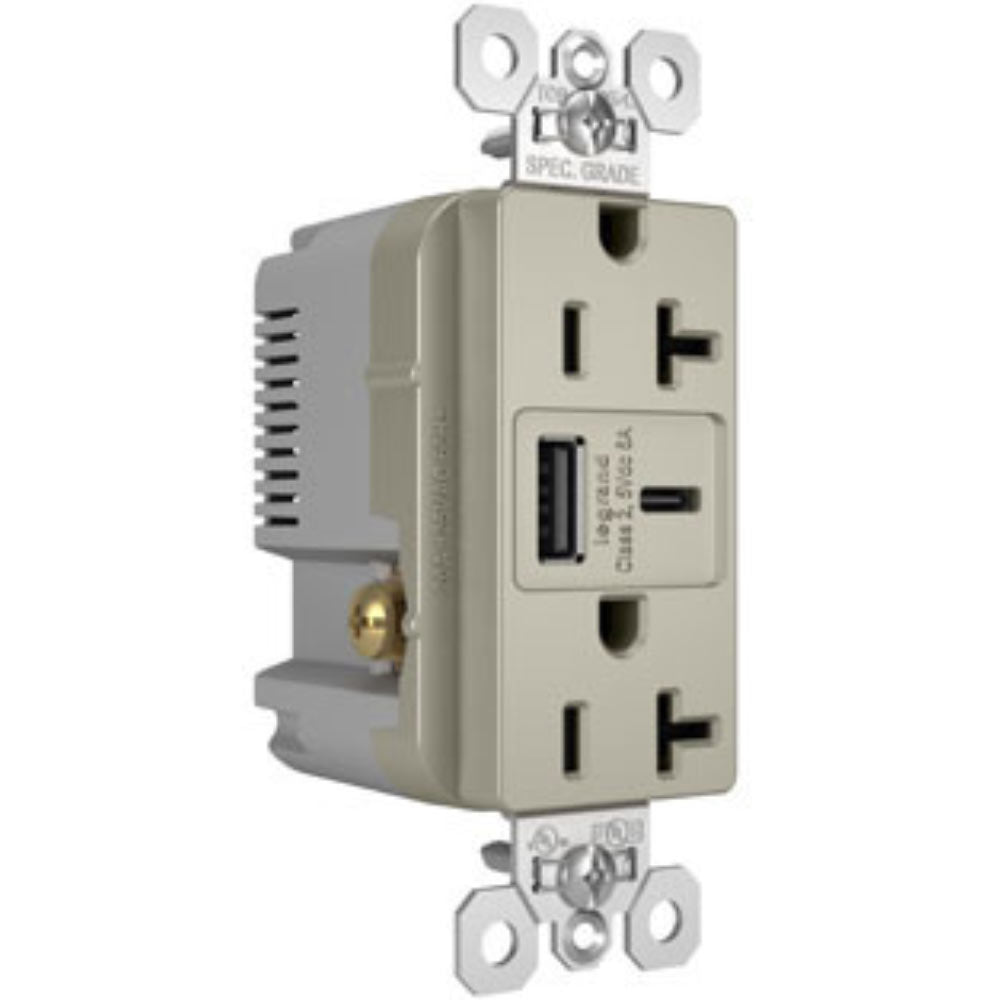 20 Amp Duplex Outlet with 6A USB-A/C Outlet Tamper-Resistant