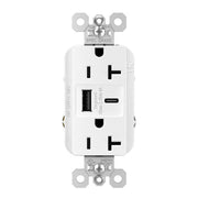 Legrand TR20USBAC6 Tamper Resistant 20A Duplex Receptacle with USB Type A/C - Bees Lighting