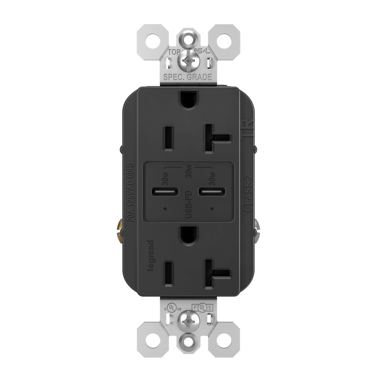 radiant 20A Tamper Resistant Outlet with PLUS Power Delivery USB Type C/C - Bees Lighting