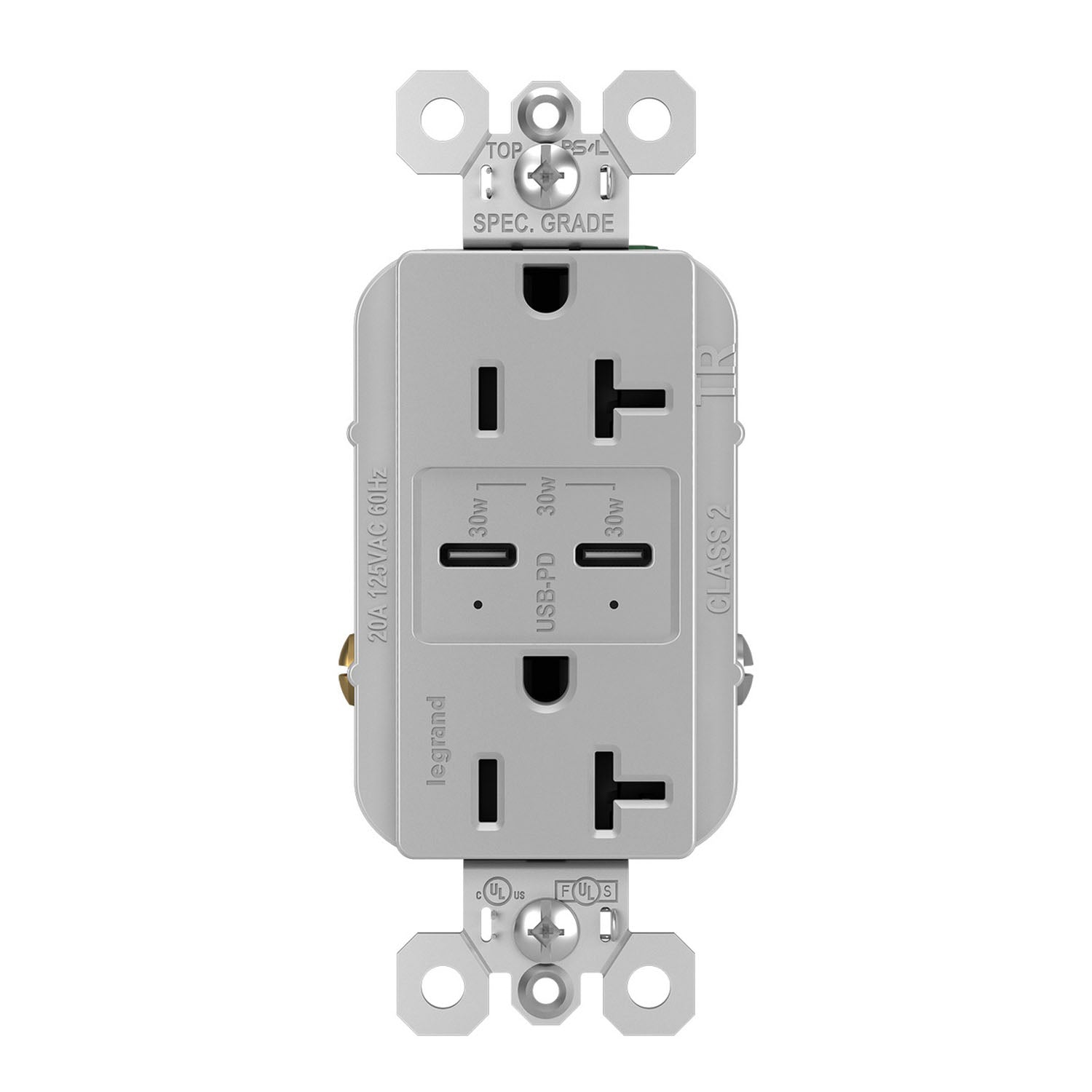 radiant 20A Tamper Resistant Outlet with PLUS Power Delivery USB Type C/C - Bees Lighting