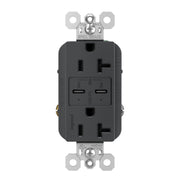 radiant 20A Tamper Resistant Outlet with PLUS Power Delivery USB Type C/C - Bees Lighting