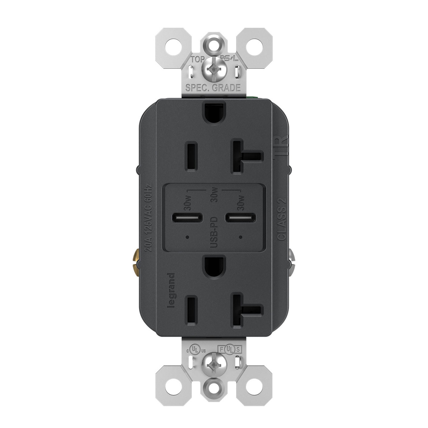 radiant 20A Tamper Resistant Outlet with PLUS Power Delivery USB Type C/C - Bees Lighting