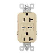 radiant 20A Tamper Resistant Outlet with PLUS Power Delivery USB Type C/C - Bees Lighting