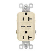 radiant 20A Tamper Resistant Outlet with PLUS Power Delivery USB Type C/C - Bees Lighting