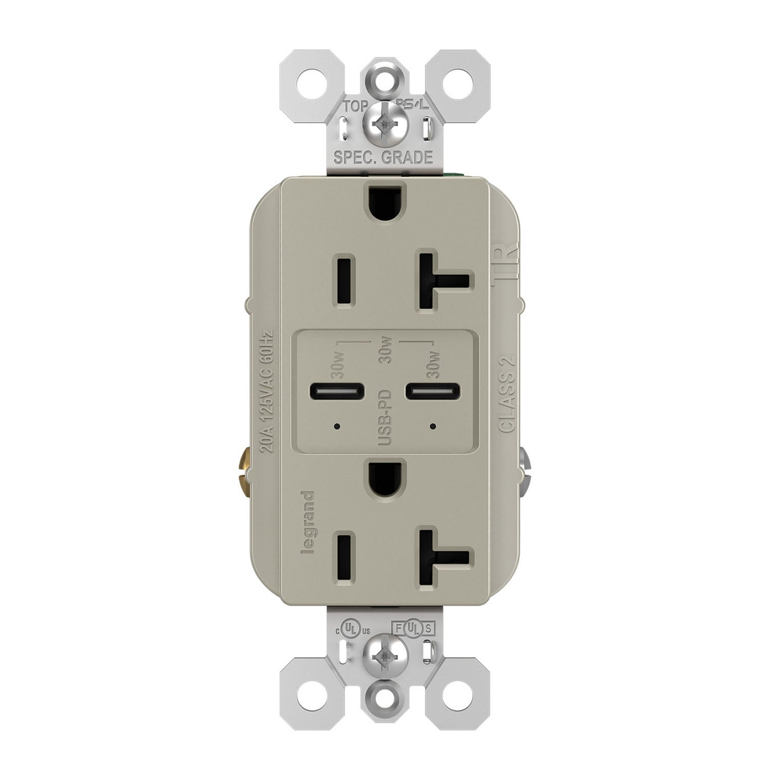 radiant 20A Tamper Resistant Outlet with PLUS Power Delivery USB Type C/C - Bees Lighting
