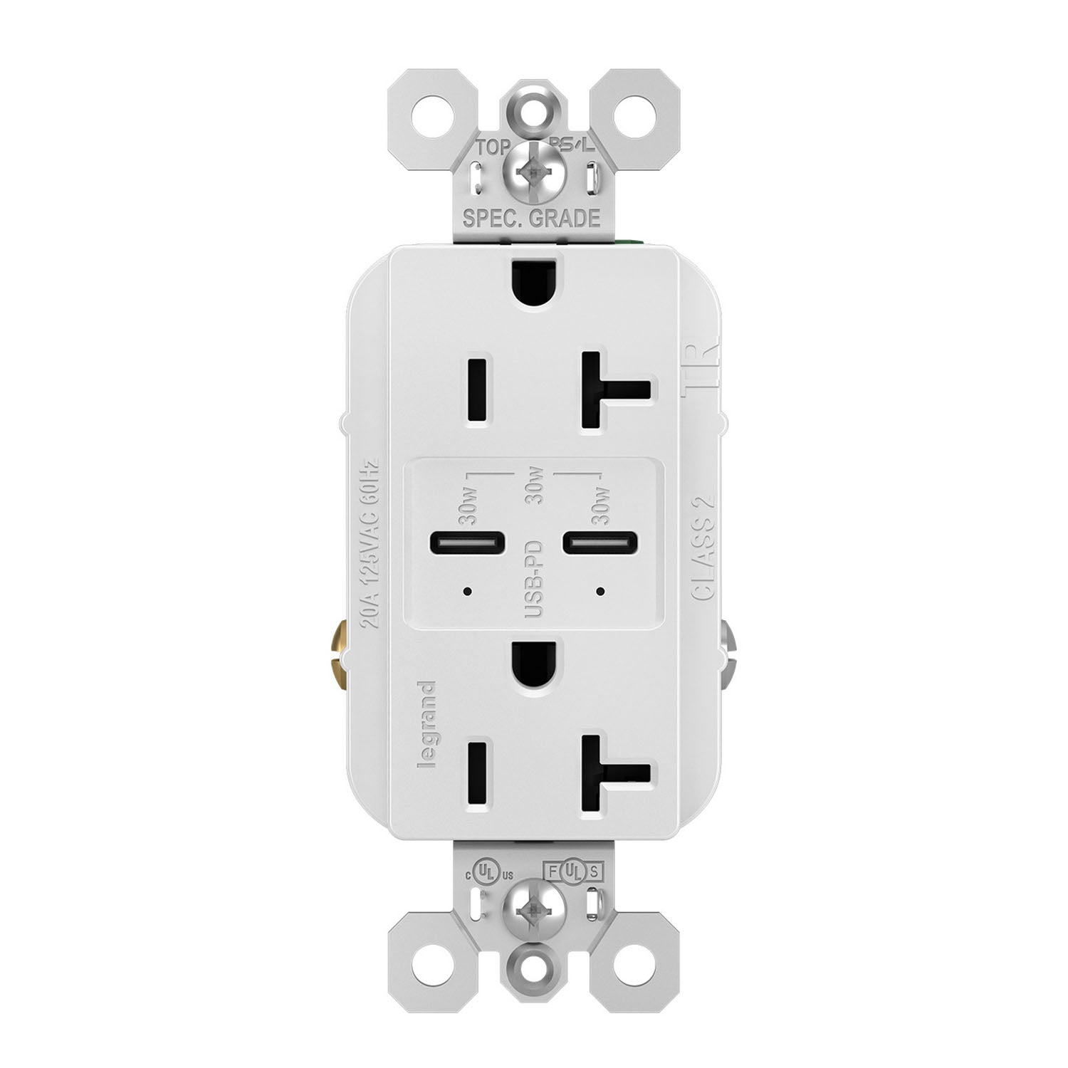 radiant 20A Tamper Resistant Outlet with PLUS Power Delivery USB Type C/C - Bees Lighting