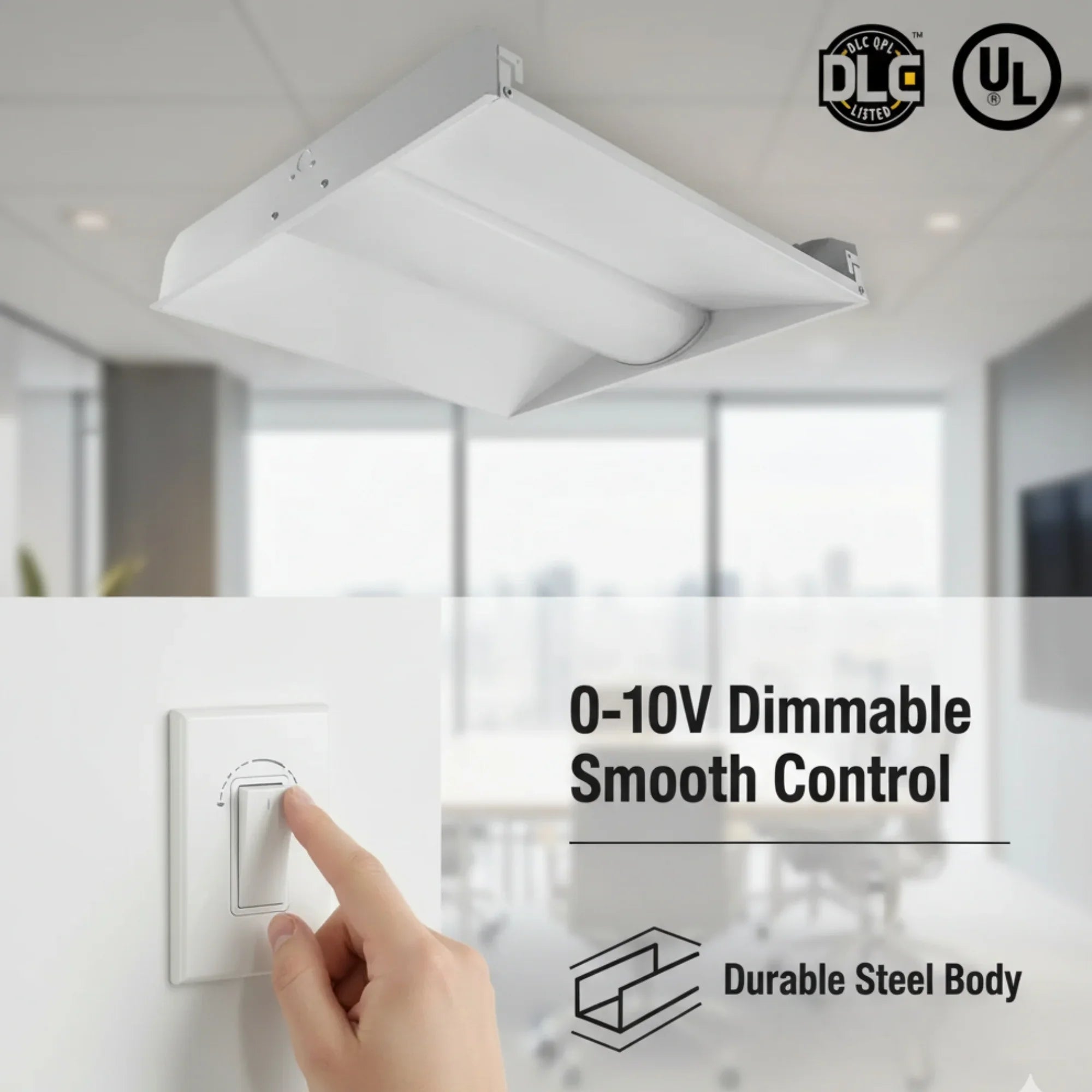 GLT TR22-36L-50K-D10 - 2'x2' LED Troffer, 30W, 5000K, 3500 Lumens, 120-277V