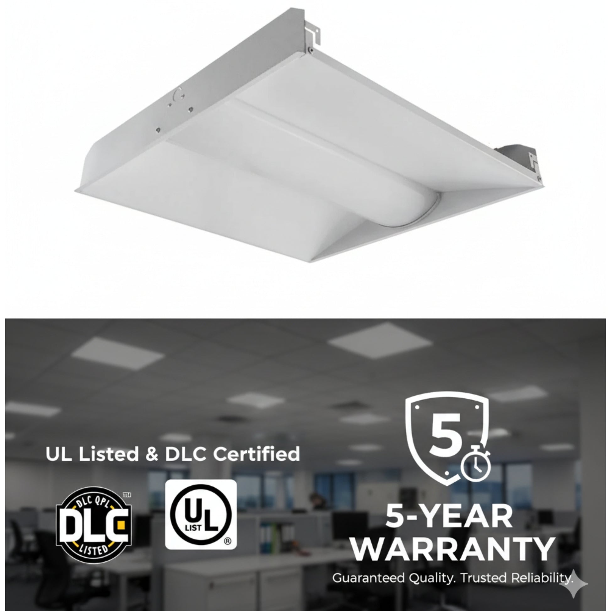 GLT - 2x2 LED Troffer Light, 3600 Lumens, 30 Watts, 5000K, 120-277V, Center Basket Fixture | Bees Lighting