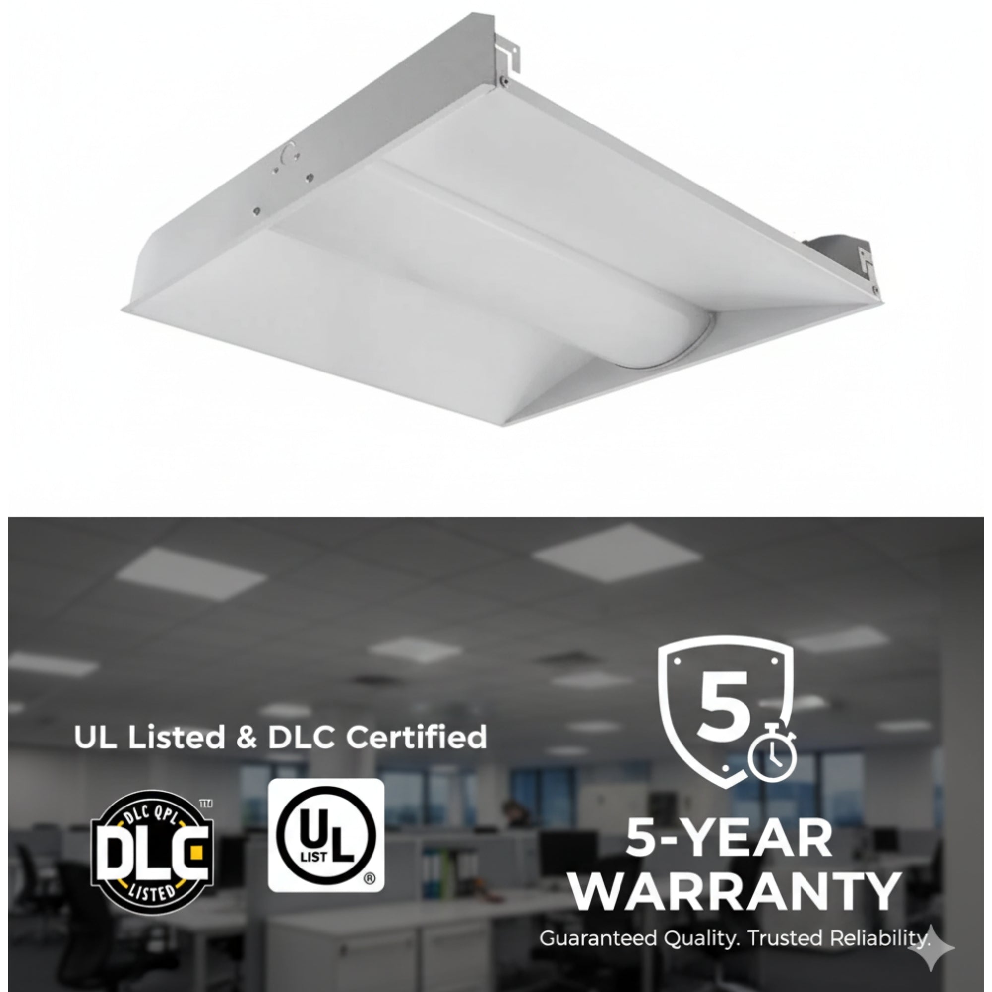 GLT - 2x2 LED Troffer Light, 3600 Lumens, 30 Watts, 5000K, 120-277V, Center Basket Fixture | Bees Lighting