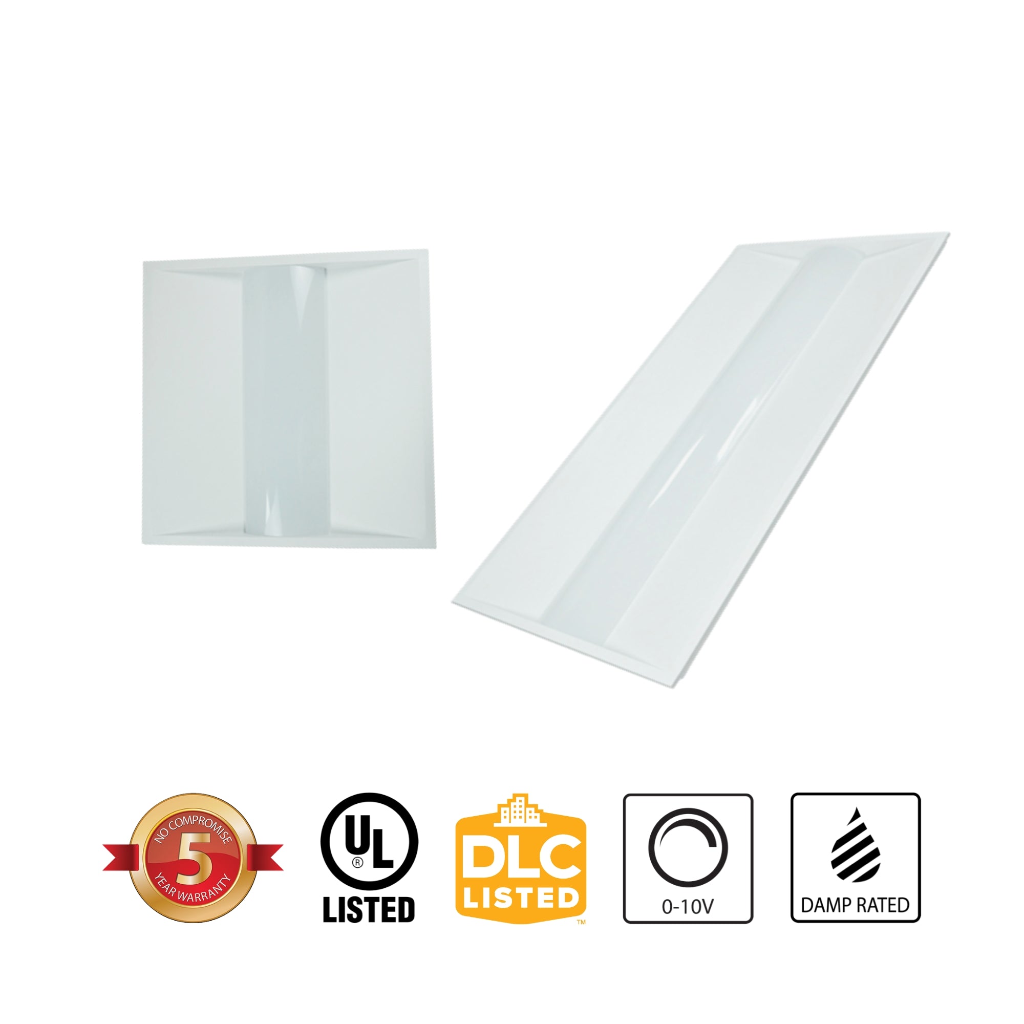 2x4 LED Troffer Light, 7000 Lumens, 50W, Selectable CCT, 120/277V