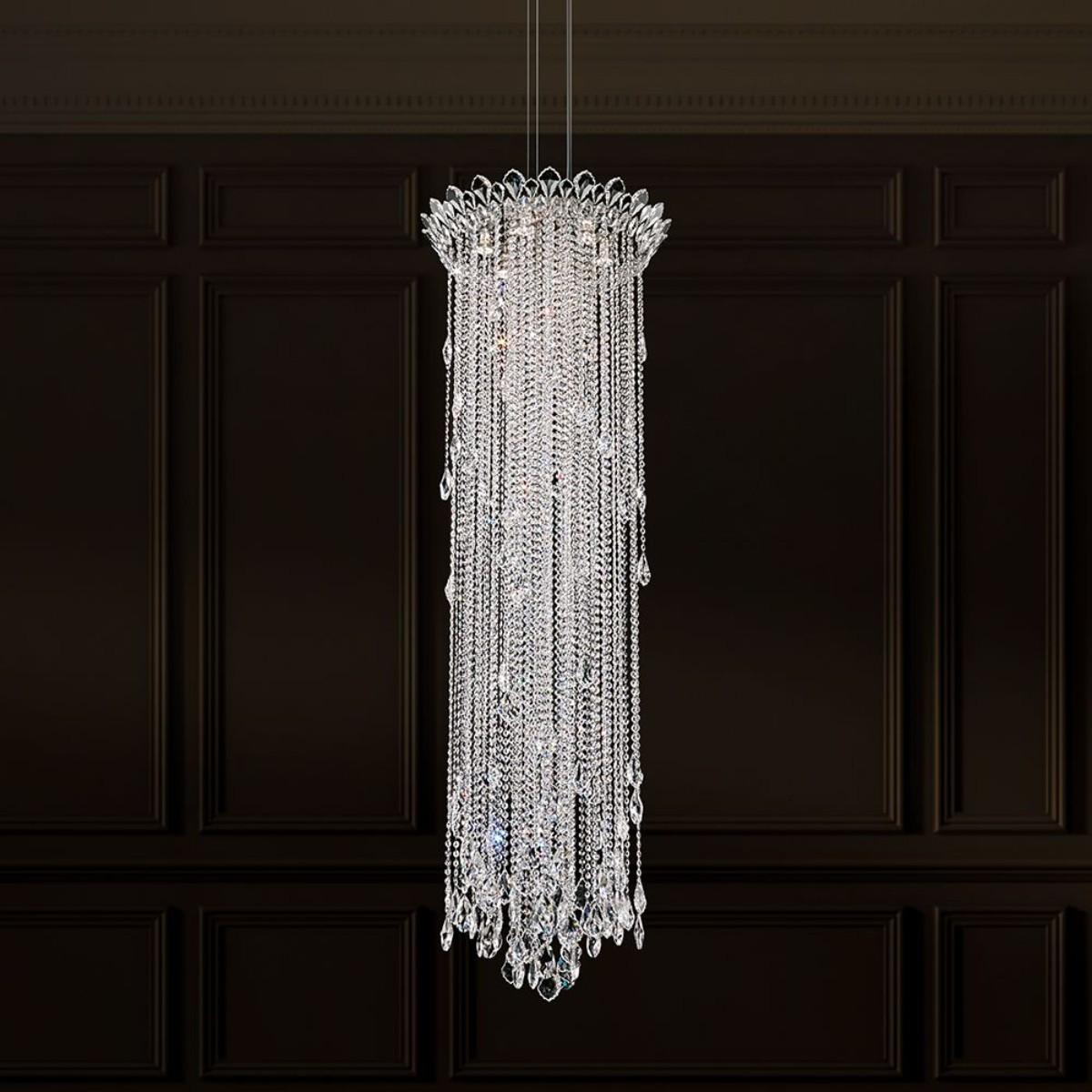 Trilliane Strands 6 Light Stainless Steel Pendant with Clear Heritage Crystals