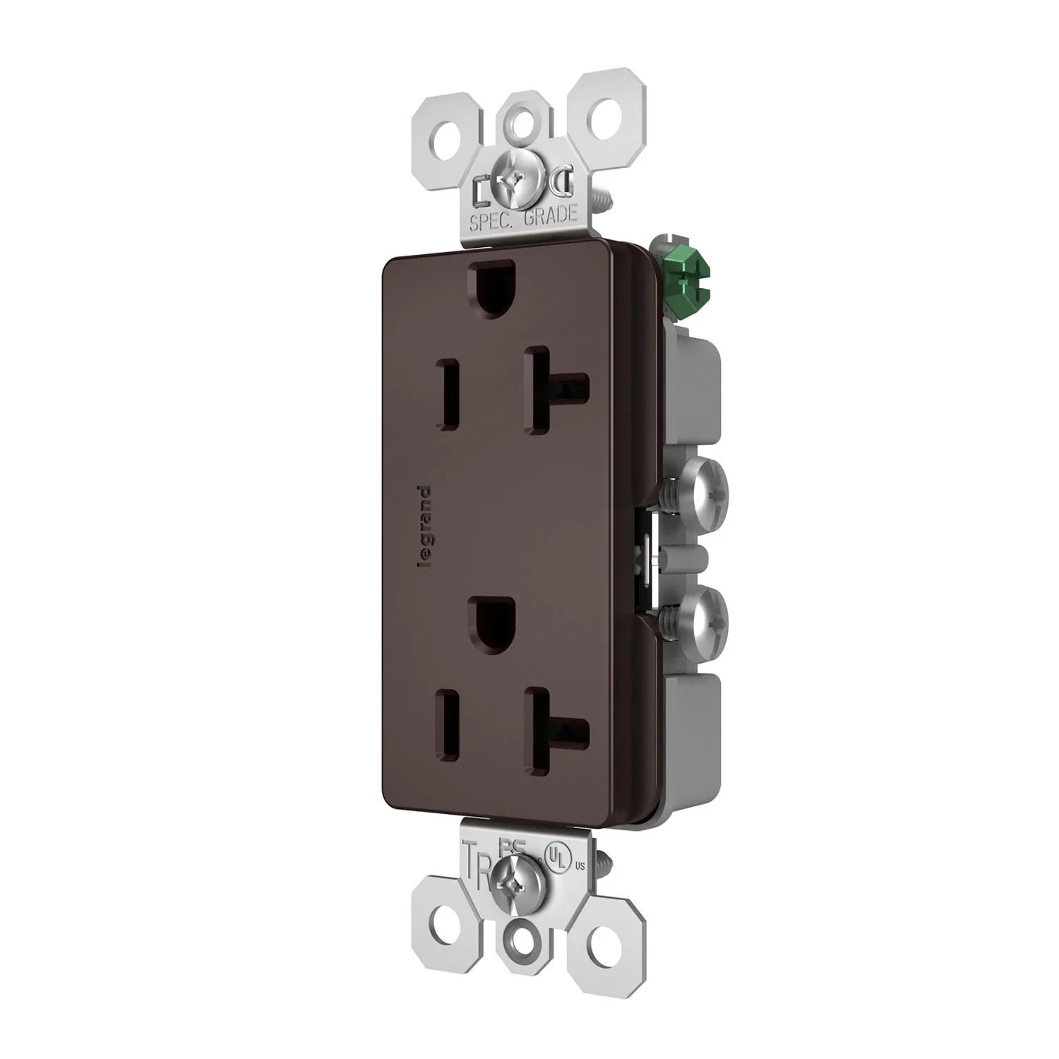 radiant Spec Grade 20A Duplex Tamper-Resistant Receptacle, Dark Bronze - Bees Lighting