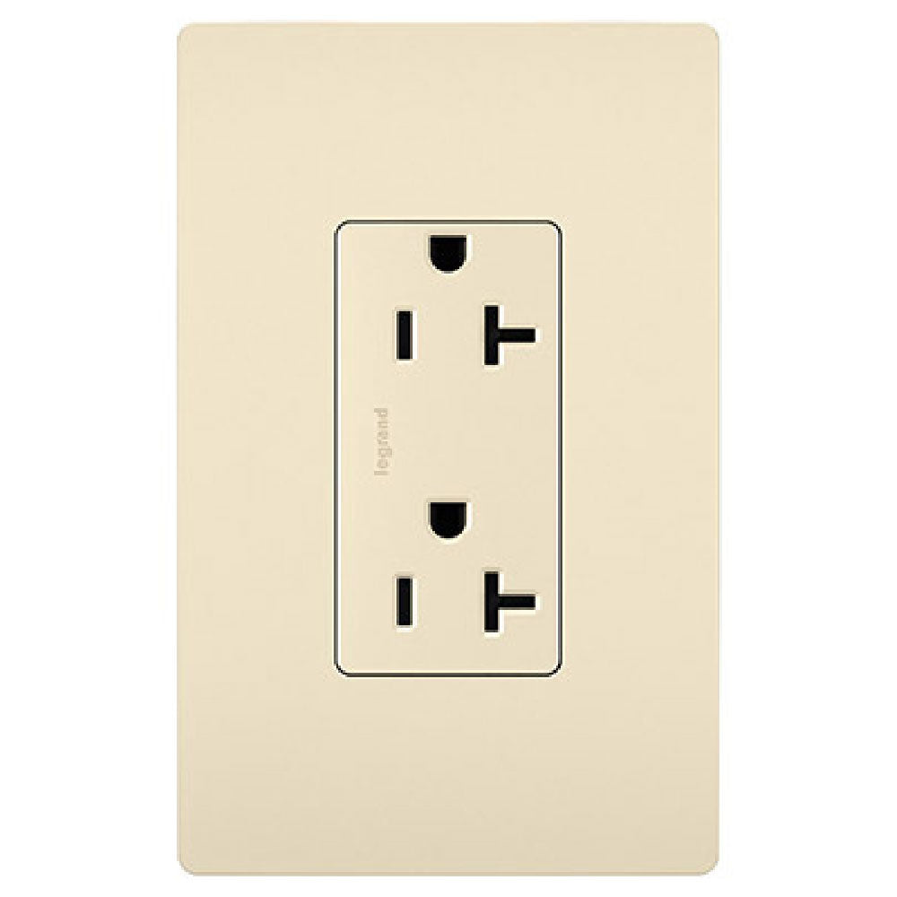 radiant Spec Grade 20A Duplex Tamper-Resistant Receptacle, Light Almond - Bees Lighting