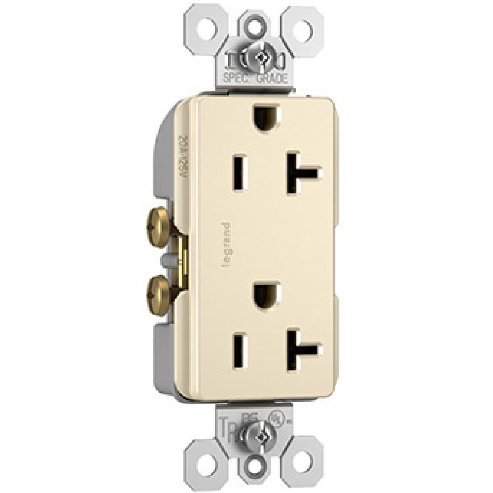 radiant Spec Grade 20A Duplex Tamper-Resistant Receptacle, Light Almond - Bees Lighting