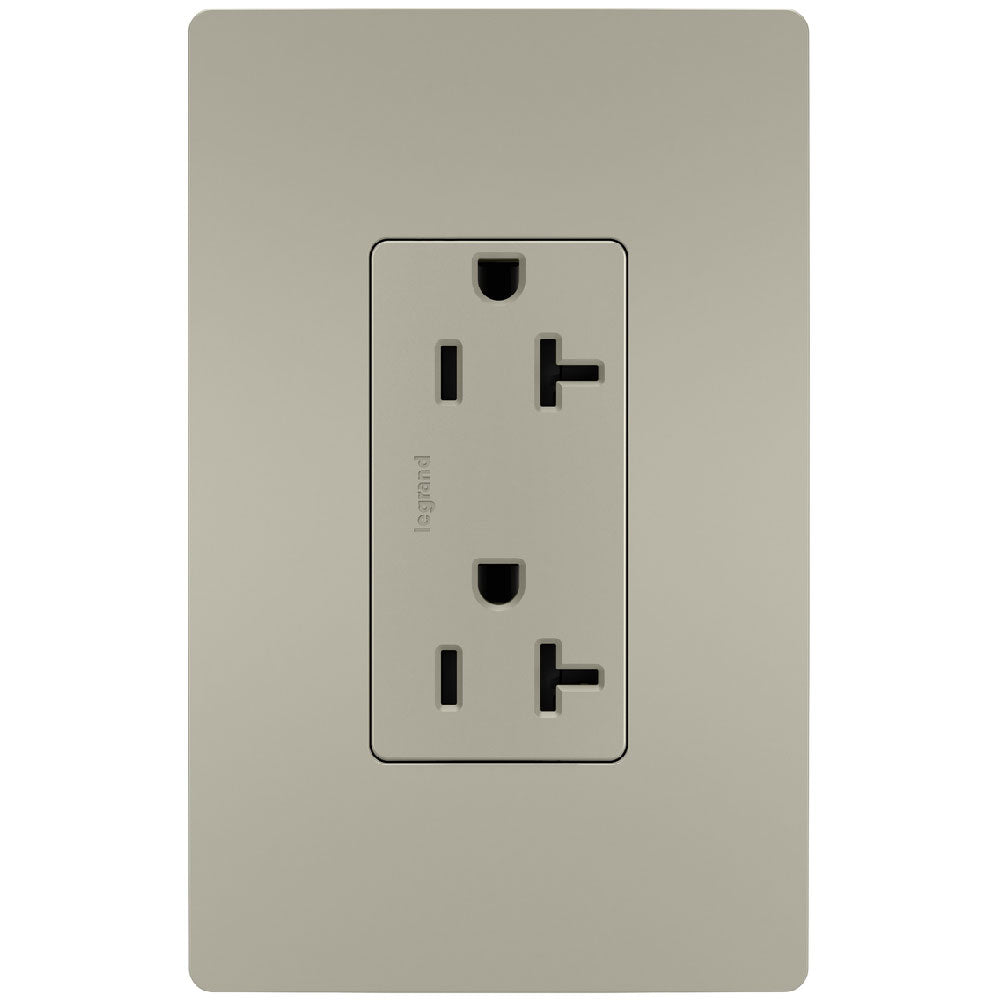 radiant Spec Grade 20A Duplex Tamper-Resistant Receptacle, Nickel - Bees Lighting