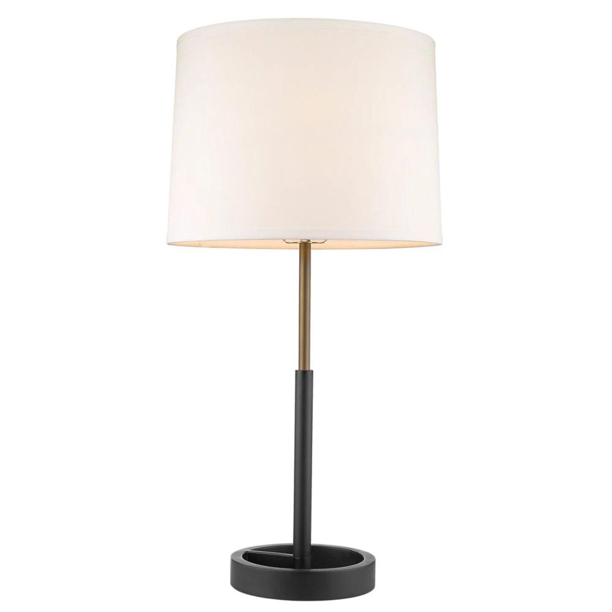 Rotunda 1 Light Table Lamp Matte Black and Hand Painted Antique Gold Finish