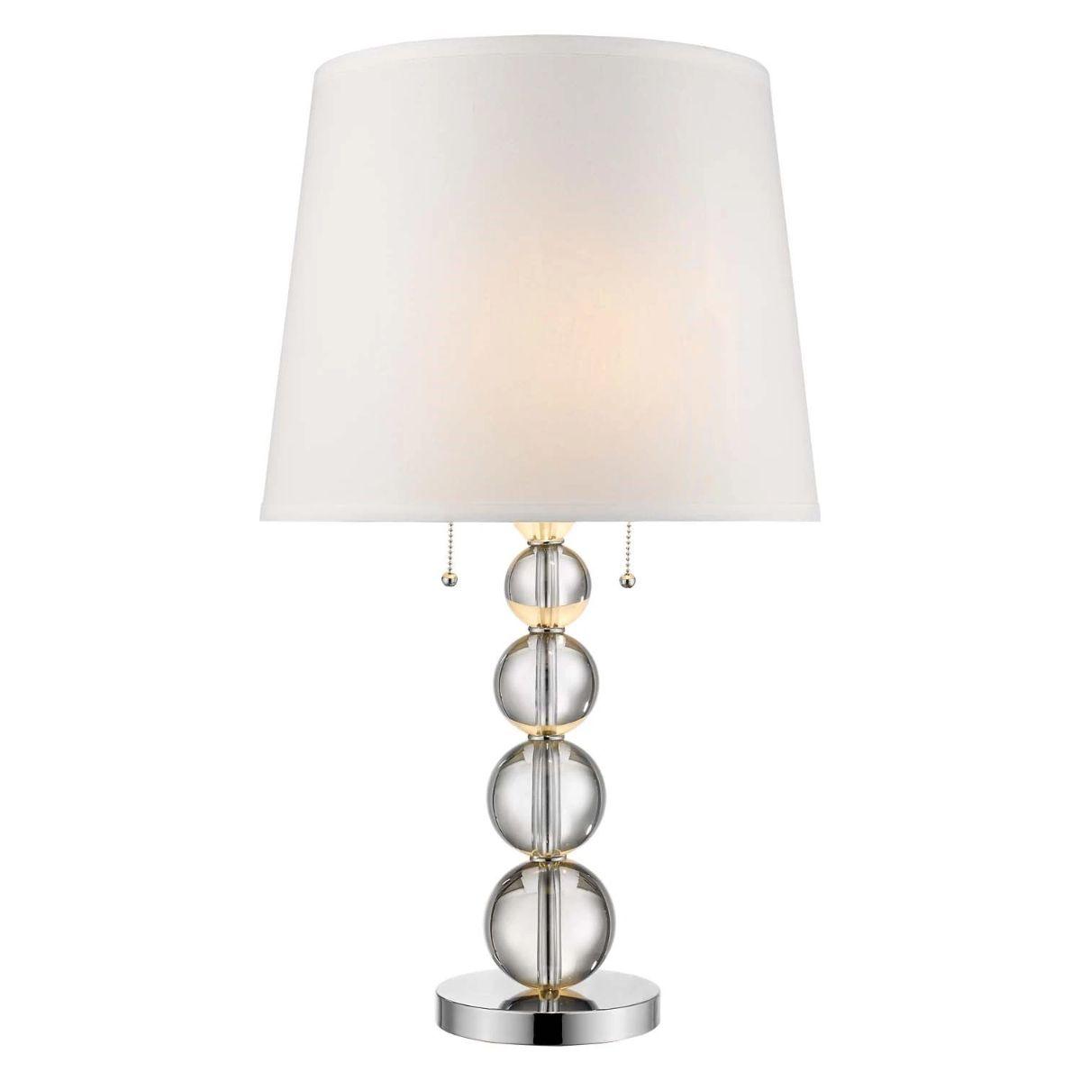 Palla 2 Lights Accent Table Lamp Clear Crystal Spheres and Polished Chrome Finish