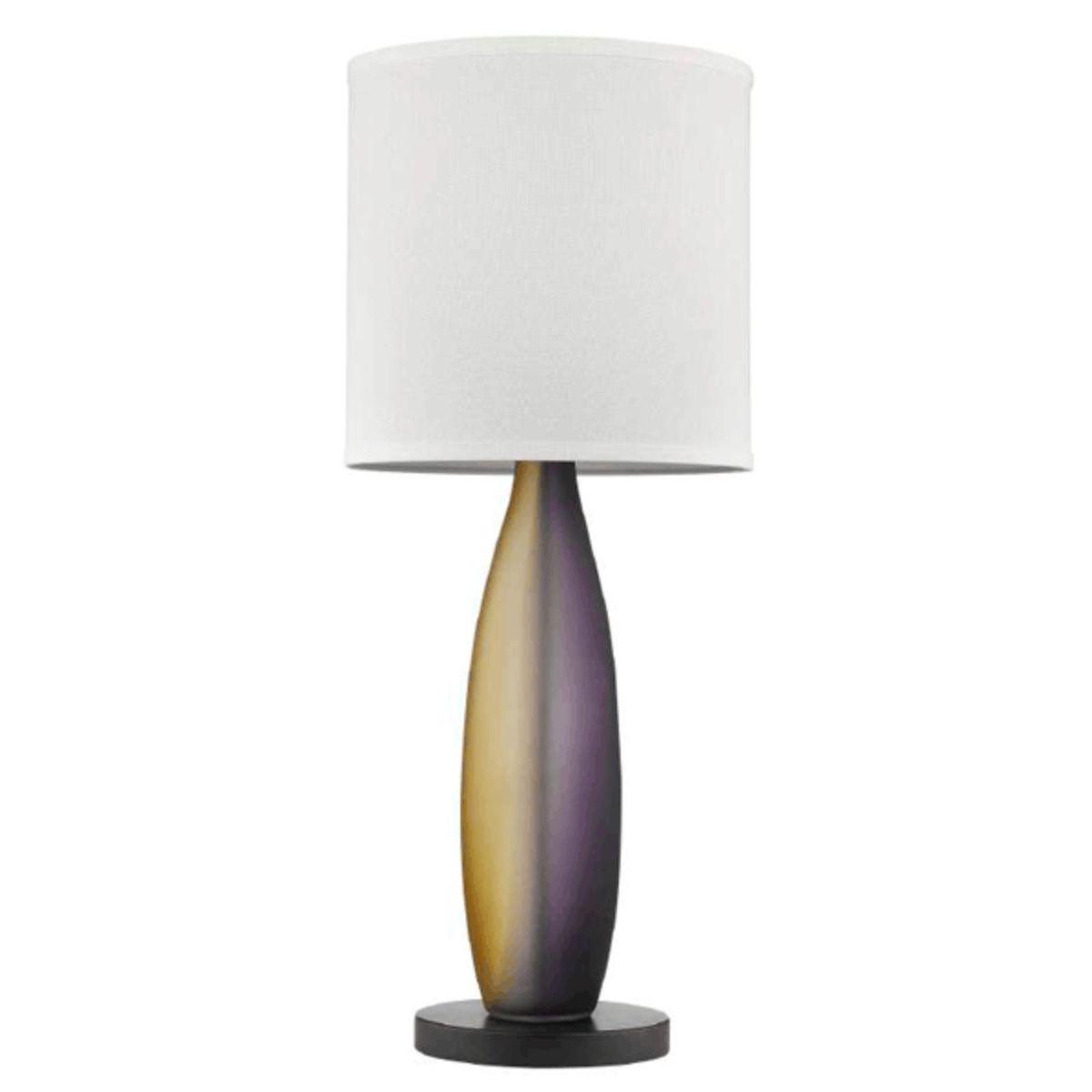 Elixer 1 Light Table Lamp Plum Gold Frosted Glass with Ebony Lacquer Finish